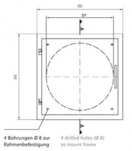 Einwurft&uuml;r Easy-Line DN280 - Wei&szlig;