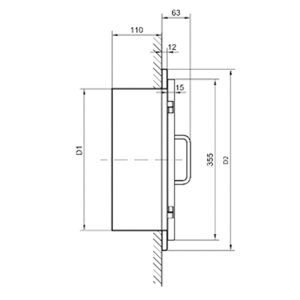 Einwurft&uuml;r Easy-Line DN280 - Staubgrau